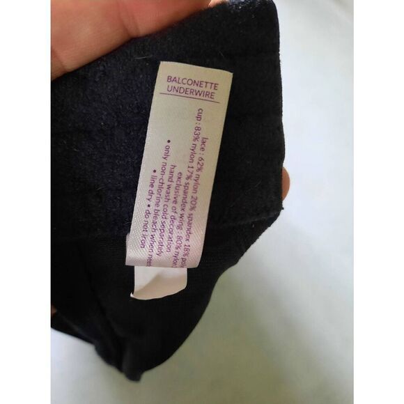 Cacique by Lane Bryant size 40DDD Black Smooth Lace Balconette Bra - Picture 4 of 4